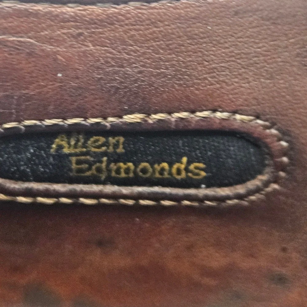 Allen Edmonds Bel Air Mens 12D Black Leather Wingtip Oxford Shoes USA Made Derby